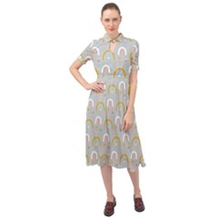 Rainbow Pattern Keyhole Neckline Chiffon Dress by ConteMonfrey