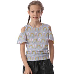 Rainbow Pattern Kids  Butterfly Cutout Tee by ConteMonfrey