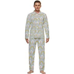 Rainbow Pattern Men s Long Sleeve Velvet Pocket Pajamas Set by ConteMonfrey