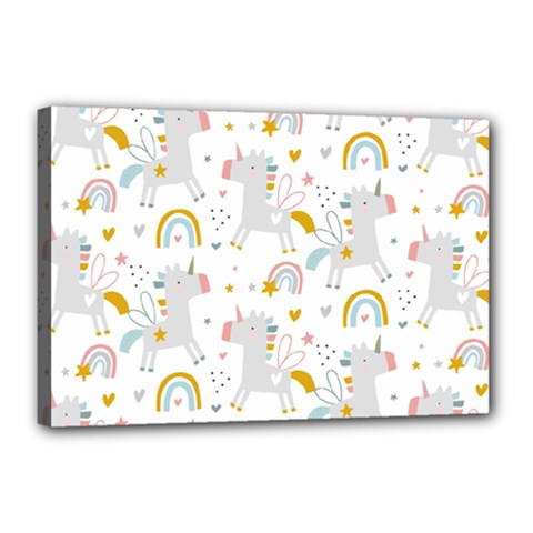 Unicorns Rainbow Canvas 18  X 12  (stretched) by ConteMonfrey