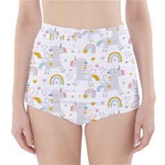 Unicorns Rainbow High-waisted Bikini Bottoms by ConteMonfrey