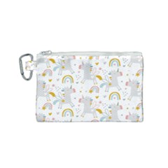 Unicorns Rainbow Canvas Cosmetic Bag (small) by ConteMonfrey