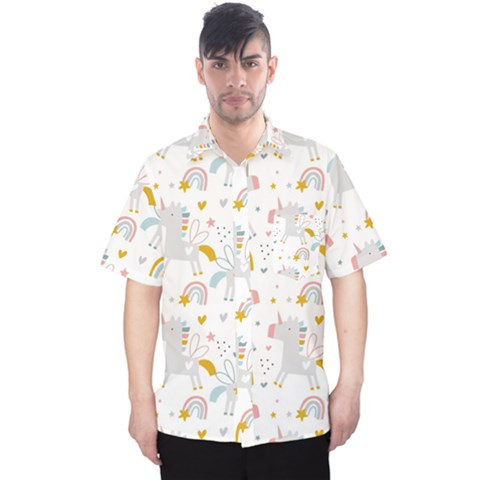 Unicorns Rainbow Men s Hawaii Shirt by ConteMonfrey