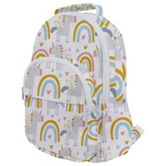 Unicorns, Hearts And Rainbows Rounded Multi Pocket Backpack by ConteMonfrey