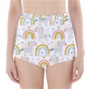 Unicorns, hearts and Rainbows High-Waisted Bikini Bottoms View1