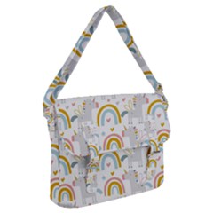 Unicorns, Hearts And Rainbows Buckle Messenger Bag by ConteMonfrey