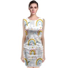 Unicorns, Hearts And Rainbows Sleeveless Velvet Midi Dress by ConteMonfrey