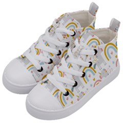 Unicorns, Hearts And Rainbows Kids  Mid-top Canvas Sneakers by ConteMonfrey