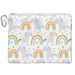 Unicorns, Hearts And Rainbows Canvas Cosmetic Bag (xxl) by ConteMonfrey