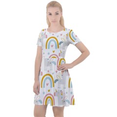 Unicorns, Hearts And Rainbows Cap Sleeve Velour Dress  by ConteMonfrey