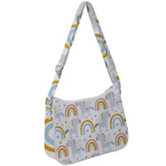 Unicorns, Hearts And Rainbows Zip Up Shoulder Bag by ConteMonfrey