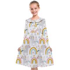 Unicorns, Hearts And Rainbows Kids  Midi Sailor Dress by ConteMonfrey