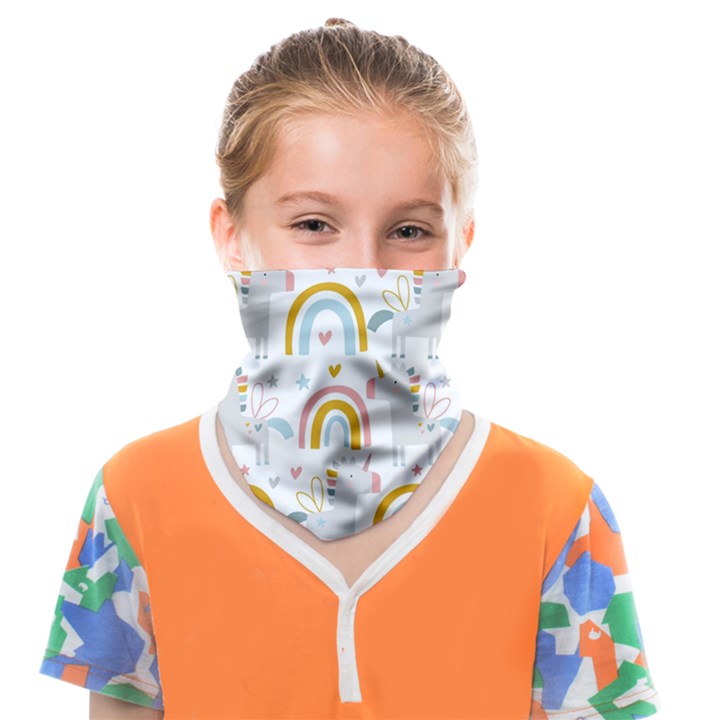 Unicorns, hearts and Rainbows Face Covering Bandana (Kids)