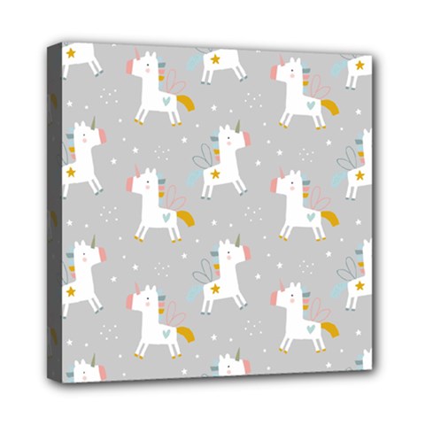 Cute Unicorns Mini Canvas 8  X 8  (stretched) by ConteMonfrey