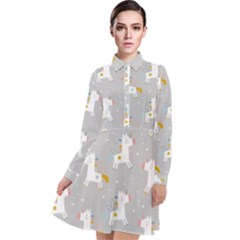 Cute Unicorns Long Sleeve Chiffon Shirt Dress by ConteMonfrey