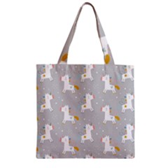 Cute Unicorns Zipper Grocery Tote Bag by ConteMonfrey