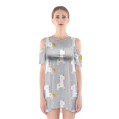 Cute Unicorns Shoulder Cutout One Piece Dress by ConteMonfrey