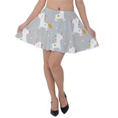 Cute Unicorns Velvet Skater Skirt