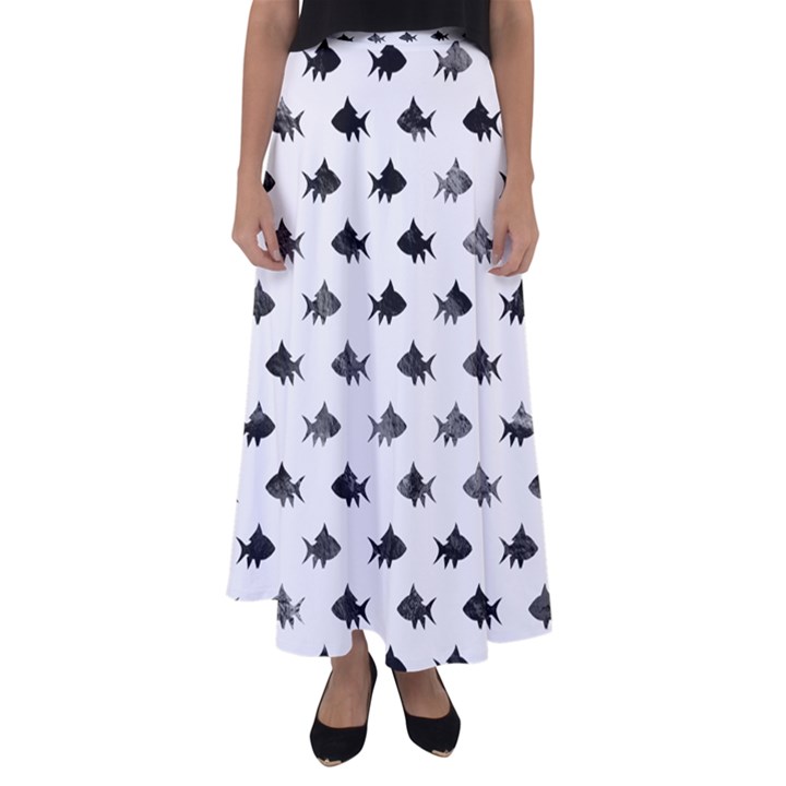 Cute Small Sharks   Flared Maxi Skirt