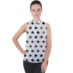 Cute Small Sharks   Mock Neck Chiffon Sleeveless Top by ConteMonfrey