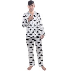 Cute Small Sharks   Men s Long Sleeve Satin Pajamas Set by ConteMonfrey