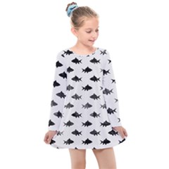 Cute Small Sharks   Kids  Long Sleeve Dress by ConteMonfrey