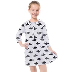 Cute Small Sharks   Kids  Quarter Sleeve Shirt Dress by ConteMonfrey