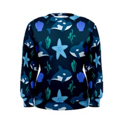 Whale And Starfish  Women s Sweatshirt by ConteMonfrey