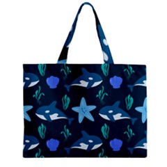 Whale And Starfish  Zipper Mini Tote Bag by ConteMonfrey