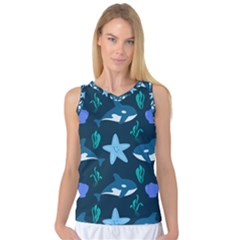 Whale And Starfish  Women s Basketball Tank Top by ConteMonfrey