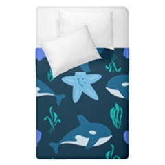 Whale And Starfish  Duvet Cover Double Side (single Size) by ConteMonfrey