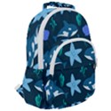 Whale and starfish  Rounded Multi Pocket Backpack View2