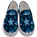 Whale and starfish  Men s Canvas Slip Ons View1