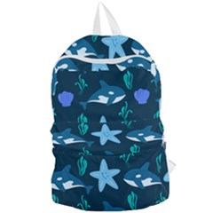 Whale And Starfish  Foldable Lightweight Backpack by ConteMonfrey