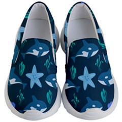 Whale And Starfish  Kids Lightweight Slip Ons by ConteMonfrey