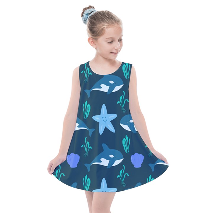 Whale and starfish  Kids  Summer Dress