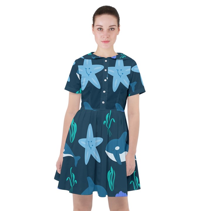 Whale and starfish  Sailor Dress