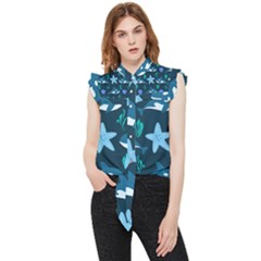 Whale And Starfish  Frill Detail Shirt by ConteMonfrey