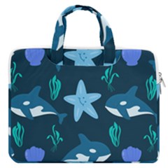 Whale And Starfish  Macbook Pro 13  Double Pocket Laptop Bag by ConteMonfrey