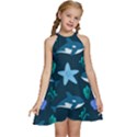 Whale and starfish  Kids  Halter Collar Waist Tie Chiffon Dress View1