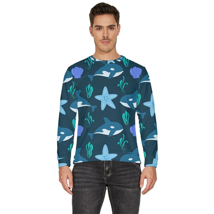 Whale and starfish  Men s Fleece Sweatshirt