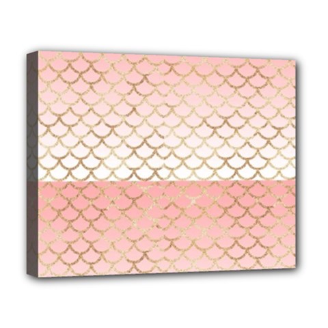 Mermaid Ombre Scales  Deluxe Canvas 20  X 16  (stretched) by ConteMonfrey