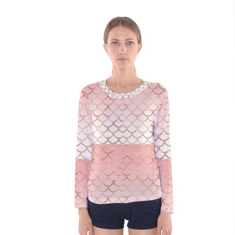 Mermaid Ombre Scales  Women s Long Sleeve Tee by ConteMonfrey