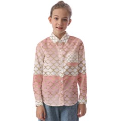 Mermaid Ombre Scales  Kids  Long Sleeve Shirt by ConteMonfrey