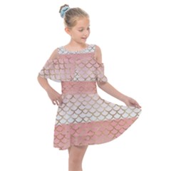 Mermaid Ombre Scales  Kids  Shoulder Cutout Chiffon Dress by ConteMonfrey