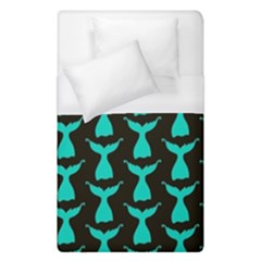 Blue Mermaid Tail Black Duvet Cover (single Size) by ConteMonfrey