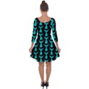 Blue Mermaid Tail Black Quarter Sleeve Skater Dress View2