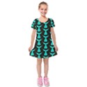 Blue Mermaid Tail Black Kids  Short Sleeve Velvet Dress View1