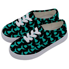 Blue Mermaid Tail Black Kids  Classic Low Top Sneakers by ConteMonfrey