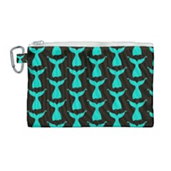 Blue Mermaid Tail Black Canvas Cosmetic Bag (large) by ConteMonfrey